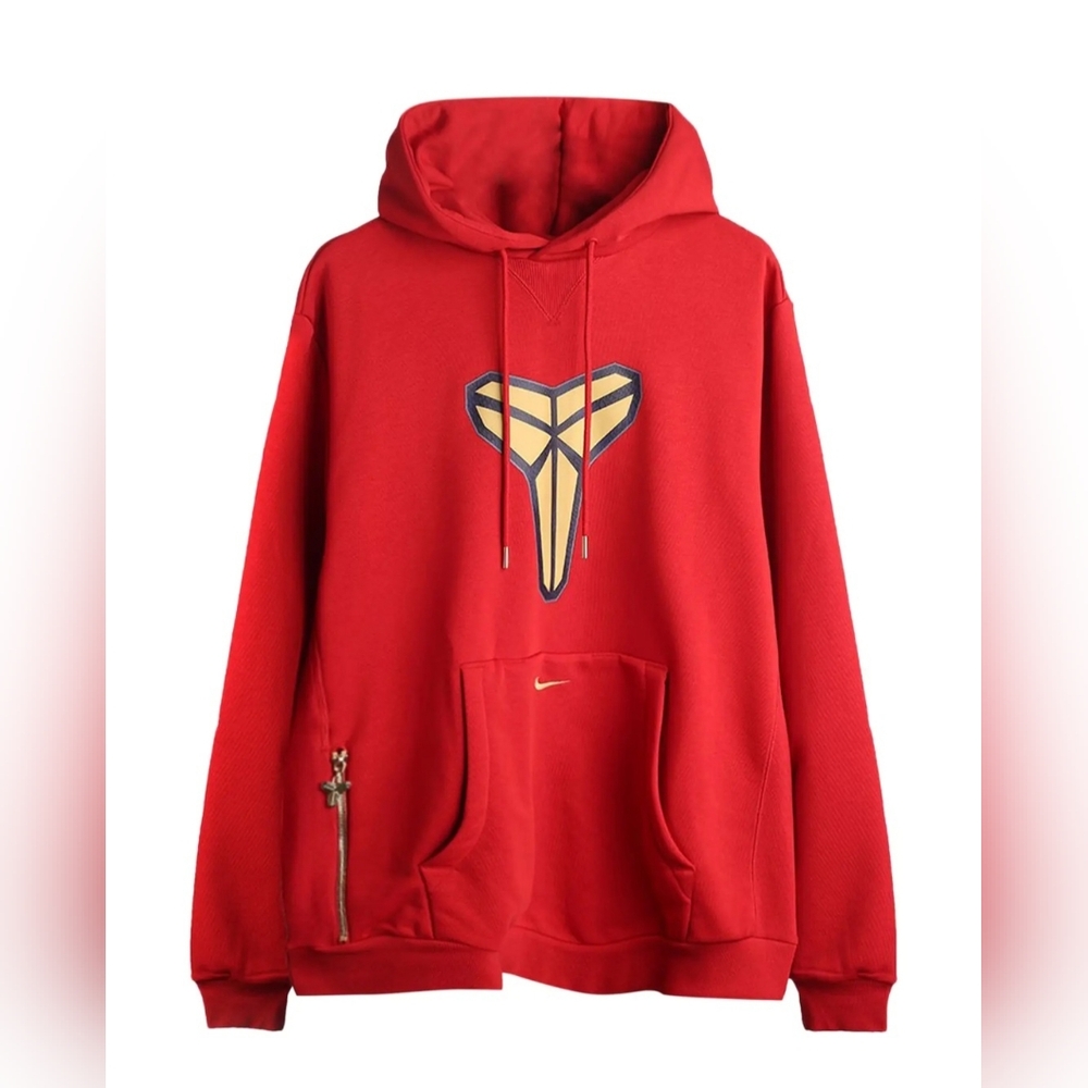 Nike Kobe Dri-FIT Basketball Red Gold Pullover Hoodie Style HF0066-636 Medium